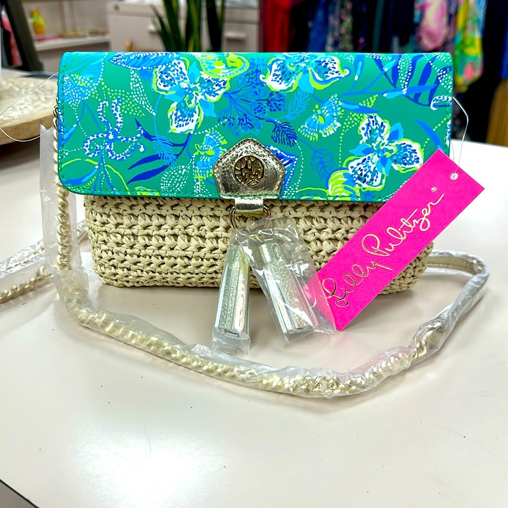 Lilly Pulitzer straw crossbody